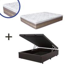 Cama Box Baú Casal Colchão Molas Ensacadas Box Marrom