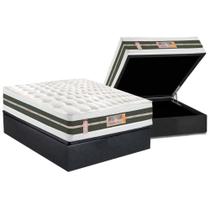 Cama Box Baú Casal: Colchão Molas Ensacadas Castor Pocket Silver Star Air Max 3D + Base CRC Suede Gray(138x188)