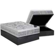 Cama Box Baú Casal: Colchão Molas Ensacadas Castor Pocket Super Luxo Látex SLX + Base CRC Suede Cinza(138x188) Cama Box Baú Casal: Colchão Molas Ensacadas Castor Pocket Super Luxo Látex SLX + Base CRC Suede Cinza(138x188)