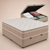 Cama Box Baú Casal + Colchão Molas Ensacadas Com Espuma D33