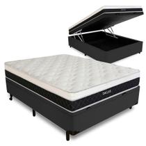 Cama Box Baú Casal + Colchão Molas Ensacadas Dallas D33 138x188x58cm Cama Box Baú Casal + Colchão Molas Ensacadas Dallas D33 138x188x58cm