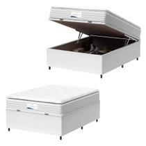 Cama Box Baú Casal Colchão Molas Ensacadas Granville Com Pillow Probel 138x188x69cm Branco Cama Box Baú Casal Colchão Molas Ensacadas Granville Com Pillow Probel 138x188x69cm Branco