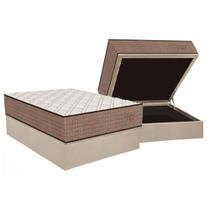 Cama Box Baú Casal: Colchão Molas Ensacadas Orthoflex Torino Híbrido + Base CRC Suede Clean (138x188)