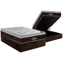 Cama Box Baú Casal: Colchão Molas Ensacadas Ortobom SuperPocket Sleep King + Base CRC Suede Brown(138x188) Cama Box Baú Casal: Colchão Molas Ensacadas Ortobom SuperPocket Sleep King + Base CRC Suede Brown(138x188)