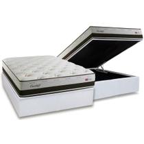 Cama Box Baú Casal: Colchão Molas Herval Maxspring Cardiff + Base CRC Courano White(138x188)