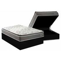Cama Box Baú Casal + Colchão Molas Kappesberg Ensacadas Serene + Base CRC Courano Black