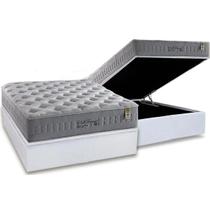 Cama Box Baú Casal: Colchão Molas MasterPocket Ensacadas Anjos Soft Dream + Base CRC Courano Branco(138x188)