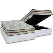 Cama Box Baú Casal: Colchão Molas MasterPocket Ensacadas D Angelis Anjos Classis + Base CRC Suede White (138x188)