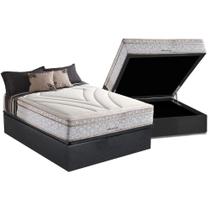 Cama Box Baú Casal: Colchão Molas MasterPocket Ensacadas Herval Maxspring American + Base CRC Suede Gray (138x188)