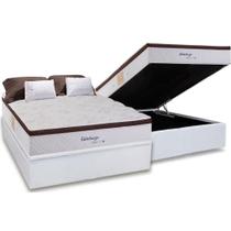 Cama Box Baú Casal: Colchão Molas MasterPocket Ensacadas Herval Maxspring Edimburgo + Base CRC Courano White (138x188)