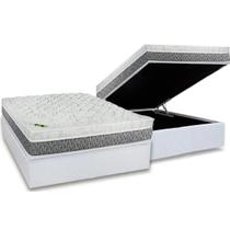 Cama Box Baú Casal: Colchão Molas MasterPocket Ensacadas Luckspuma Aspen One Side + Base CRC Courano White(138x188) Cama Box Baú Casal: Colchão Molas MasterPocket Ensacadas Luckspuma Aspen One Side + Base CRC Courano White(138x188)