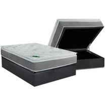 Cama Box Baú Casal: Colchão Molas MasterPocket Ensacadas Luckspuma Maxi Life + Base CRC Suede Gray (138x188)