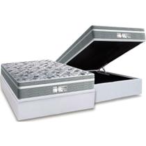 Cama Box Baú Casal: Colchão Molas MasterPocket Ensacadas Probel ProDormir Evolution + Base CRC Courano White(138x188)