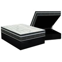 Cama Box Baú Casal: Colchão Molas Orthoflex Bonnel Venezia + Base CRC Suede Black(138x188) Cama Box Baú Casal: Colchão Molas Orthoflex Bonnel Venezia + Base CRC Suede Black(138x188)