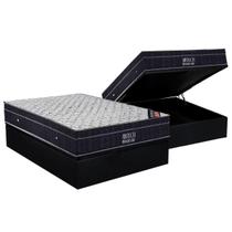 Cama Box Baú Casal: Colchão Molas Ortobom Nanolastic Airtech Progressive + Base CRC Suede Black(138x188) Cama Box Baú Casal: Colchão Molas Ortobom Nanolastic Airtech Progressive + Base CRC Suede Black(138x188)