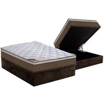 Cama Box Baú Casal: Colchão Molas Pocket Ensacadas Castor Revolution + Base CRC Suede Brown(138x188) Cama Box Baú Casal: Colchão Molas Pocket Ensacadas Castor Revolution + Base CRC Suede Brown(138x188)