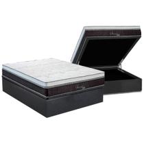 Cama Box Baú Casal: Colchão Molas Polar MasterPocket Ensacadas Serenatta + Base CRC Suede Gray(138x188)