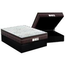 Cama Box Baú Casal: Colchão Molas Probel MasterPocket Ensacadas ProDormir Evolution + Base CRC Suede Black(138x188)