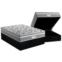 Cama Box Baú Casal: Colchão Molas Probel MasterPocket Ensacadas ProDormir Evolution + Base CRC Suede Black(138x188)