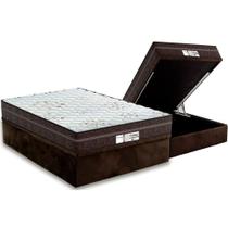 Cama Box Baú Casal: Colchão Molas Probel MasterPocket Ensacadas ProDormir Evolution + Base CRC Suede Brown(138x188)