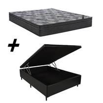 Cama Box Baú Casal + Colchão Ortobom Iso Molas Superpocket Ortopillow 65x138x188