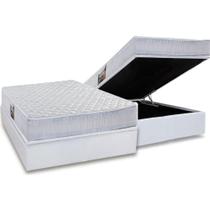 Cama Box Baú Casal: Colchão Ortopédico Herval AG65 Frontier + Base CRC Linhão White (138x188)