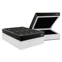 Cama Box Baú Casal + Colchão Ortopédico Kappesberg D28 Anatômico Onix + Base CRC Corano White Cama Box Baú Casal + Colchão Ortopédico Kappesberg D28 Anatômico Onix + Base CRC Corano White