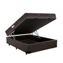 Cama Box Baú Casal Colchão Top Line Mola Bonnel + Box Sintético Marrom Serra Negra 63X138X188 Cama Box Baú Casal Colchão Top Line Mola Bonnel + Box Sintético Marrom Serra Negra 63X138X188