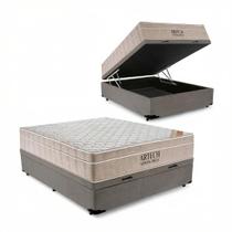 Cama Box Baú Casal Com Colchão Airtech Ortobom 138x188x70cm