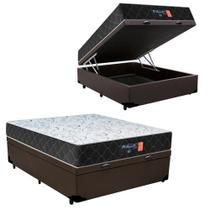 Cama Box Baú Casal Comfort Prime Semi Ortopédica Espuma D33 Extra Firme Marrom