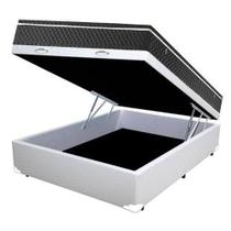 Cama Box Baú Casal Conforto Sintético Branco + Colchão Casal Conforto Espuma D23 Com EPS 20x138x188 Cama Box Baú Casal Conforto Sintético Branco + Colchão Casal Conforto Espuma D23 Com EPS 20x138x188