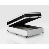 Cama Box Baú Casal Conforto Sintético Branco + Colchão Casal Conforto Espuma D33 Com EPS 24x138x188 Cama Box Baú Casal Conforto Sintético Branco + Colchão Casal Conforto Espuma D33 Com EPS 24x138x188