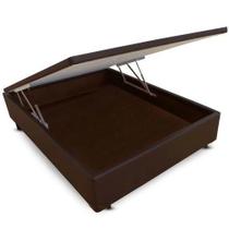 Cama Box Baú Casal Diamond AColchões Marrom 41x138x188