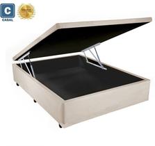 Cama Box Baú Casal Diamond AColchões Síntetico Bege 41x138x188