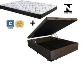 Cama Box Baú Casal Dreams Suede Marrom + Colchão Casal Dreams Espuma D33 Com EPS 17x138x188 Cama Box Baú Casal Dreams Suede Marrom + Colchão Casal Dreams Espuma D33 Com EPS 17x138x188