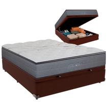 Cama Box Baú Casal e Colchão Ares Molas Ensacadas Colchobel Marrom Cama Box Baú Casal e Colchão Ares Molas Ensacadas Colchobel Marrom