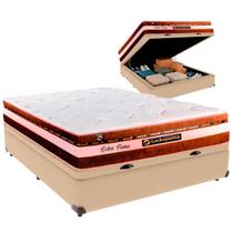 Cama Box Baú Casal e Colchão Esplendor Molas Ensacadas Luckspuma Ocre Cama Box Baú Casal e Colchão Esplendor Molas Ensacadas Luckspuma Ocre