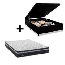 Cama Box Baú Casal e Colchão Herval Barcelona (138x188x025)