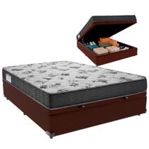 Cama Box Baú Casal e Colchão ISO 100 D33 Ortobom Marrom