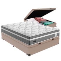 Cama Box Baú Casal E Colchão Molas Ensacadas Berlim Probel Cor:bege Cama Box Baú Casal E Colchão Molas Ensacadas Berlim Probel Cor:bege