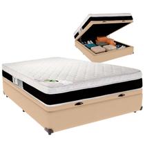 Cama Box Baú Casal e Colchão Roma Molas Ensacadas Luckspuma Ocre Cama Box Baú Casal e Colchão Roma Molas Ensacadas Luckspuma Ocre