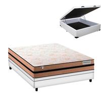 Cama Box Baú Casal e Colchão Smart Milano Molas Ensacadas