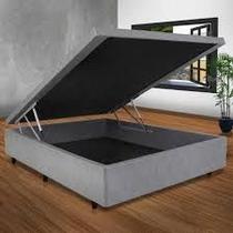 Cama Box Baú Casal em Sued Cinza - 138x188 Cama Box Baú Casal em Sued Cinza - 138x188