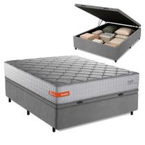Cama Box Baú Casal Espuma Softgel Power 138x188x63cm Cinza Cama Box Baú Casal Espuma Softgel Power 138x188x63cm Cinza