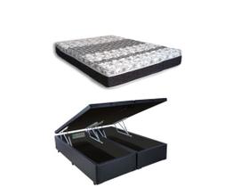 Cama Box Baú Casal king Size + Colchão de Molas Castor Class Macio 193x203x67 ( Varias cores Baú) - Jadmax