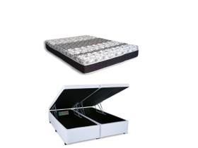 Cama Box Baú Casal king Size + Colchão de Molas Castor Class Macio 193x203x67 ( Varias cores Baú) - Jadmax