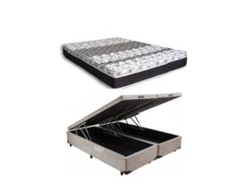 Cama Box Baú Casal king Size + Colchão de Molas Castor Class Macio 193x203x67 ( Varias cores Baú) - Jadmax