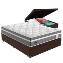 Cama Box Baú Casal Marrom + Colchão Berlim Molas Ensacadas Probel
