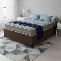 Cama Box baú casal Marrom + Colchão de mola ensacada Cama Box baú casal Marrom + Colchão de mola ensacada