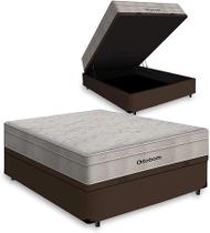 Cama Box Bau Casal Marrom Colchão de Molas ensacadas Ortobom Airtech SpringPocket Casal